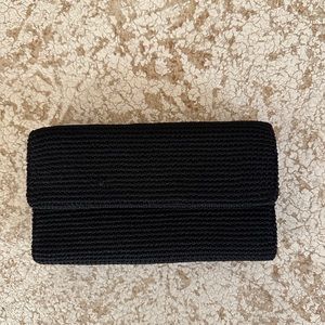 The Sak Crocheted Trifold Black Wallet